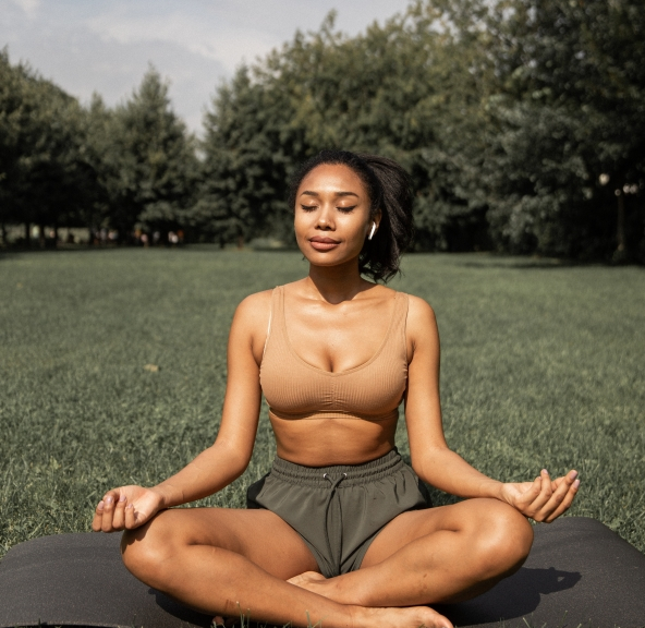 A lady in meditation